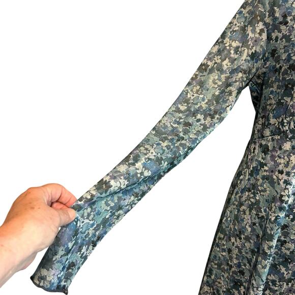 Oak & Trellis Dress NWT SZ XL Midi Oceanview Baby Doll Long Sleeve Sheer HOCO - Picture 7 of 11